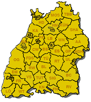 Landkreiskarte Baden-Württemberg