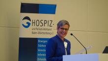 HPVBW-Mitgliederversammlung: Susanne Kränzle, 1. Vorstandsvorsitzende des HPVBW moderiert - Foto: Birgit Beurer